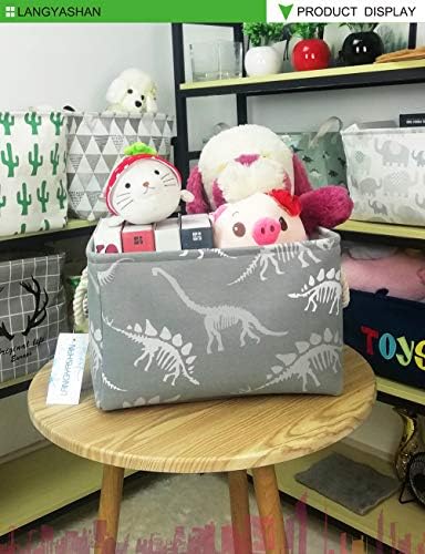 Rectangular Thick Storage Bin Household for Closet Kitchen Office Dinosaur