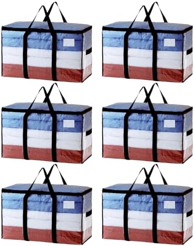 TAILI 6 Pack Clear Extra Large Moving Bags,Storage Bag with Visible Window