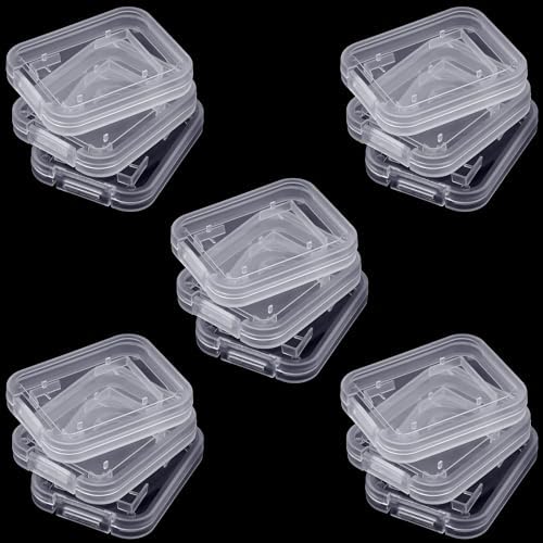 15Pcs SD/SDHC Memory Card Case Holder, Standard SD Plastic Storage Boxes, Clear Compact