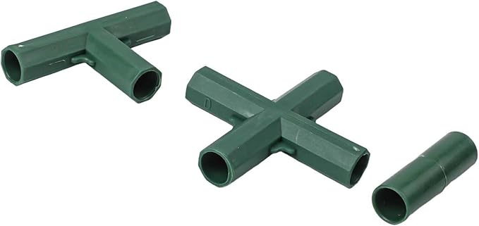 36 Packs Greenhouse Frame Connectors for 16mm Tubes, 6-Way Plastic Garden Structure Fittings with 3/4/5-Way Corners Tees for DIY Cold Frames, Plant Shelters and Shelving Units, Green