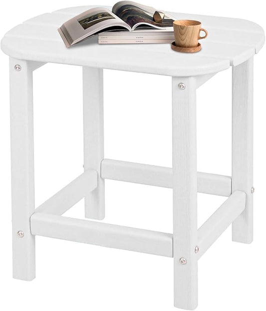 Outdoor Adirondack HDPE Side Table, Wooden Textured, Set for Patio, Garden, Porch, Pool Composite Patio, Backyard, Bathroom and Indoor, Maintenance & Weather Resistant