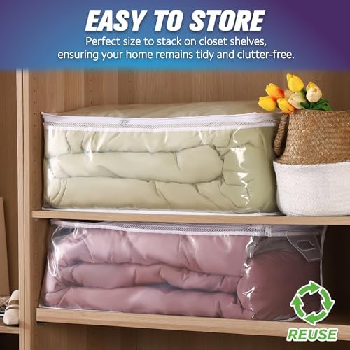 Large Storage Bag for Clothes, Jumbo Zipper Totes