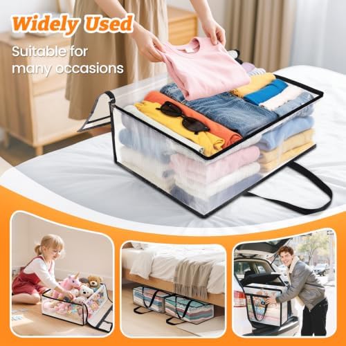 BlissTotes Moving Bags 40L 8PCS, Clear Clothes Storage Under Bed Storage