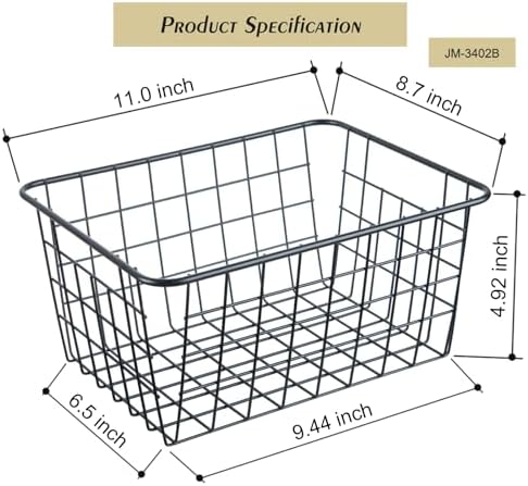 JUNCHU CHERRY Wire Kitchen Storage Basket 5 Packs,Perfect Pantry Organization Accessories Baskets,Laundry Basket,Countertop Organization,Suitable for Kitchen,bathroom,bedroom,Tabletop,Stackable,Chrome