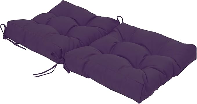 QILLOWAY Outdoor Chair Cushion for Patio Furniture, Waterproof Patio Cushions with Ties, Fade Resistant Replacement Pads for Outdoor Rocking Chairs,Purple
