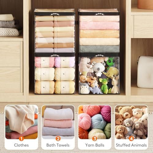 Lifewit 4 Pack Clear Clothes Storage Bags, Sweater Storage with Zipper, 36L