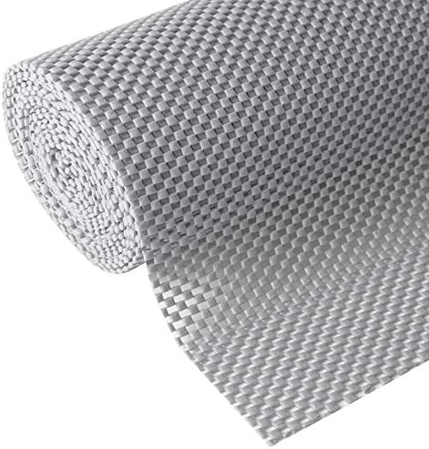 Shelf and Drawer Liner, Non-Adhesive Non Slip and Grip Durable Clean Pad Full Size 17.7 Inches x 20 Feet for Drawers, Shelves, Cabinets, Storage, Kitchen, Desks, Kitchenware, Tableware, Light Gray