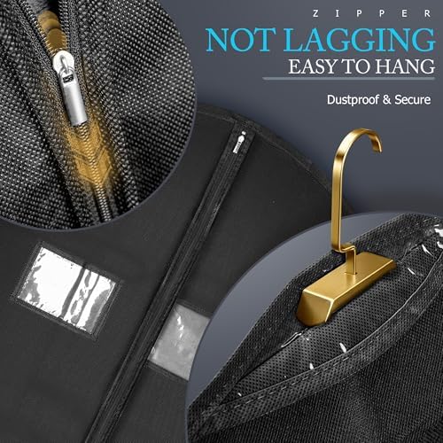 Hleelomi 1 Pack 43-in Garment Bag for Hanging Clothes Suit Bag Black