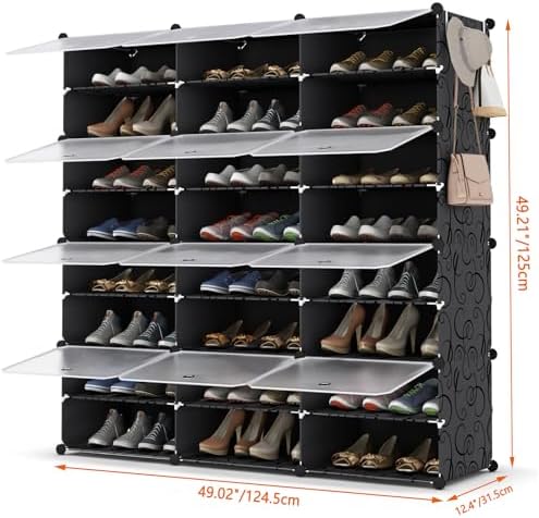 HOMIDEC Shoe Rack Organizer 48 Pair Modular Shoe Storage Cabinet for Closet