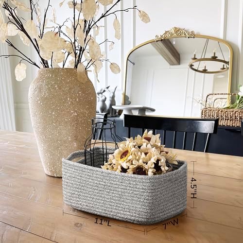 Goodpick 3-Pack Woven Baskets for Closet & Shelves, 11 x 7 x 4.5 in