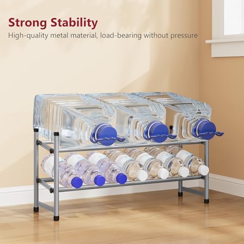 Tajsoon Expandable Shoe Rack for Closet 2 Tier, 28“-41“Stackable, Grey
