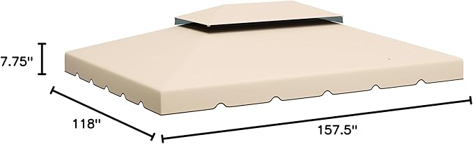 Outsunny 13' x 10' Gazebo Replacement Canopy, Gazebo Top Cover with Double Vented Roof for Outsunny 12.8' x 9.5' Frame for Garden Patio Outdoor (TOP ONLY), White