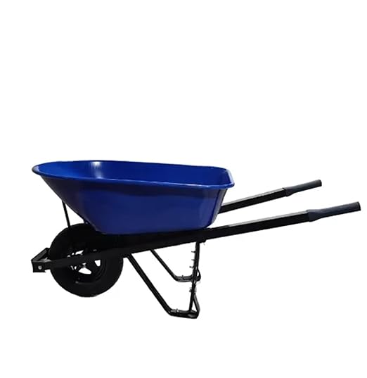 Heavy Duty Steel Garden Wheelbarrow with Wooden Handle, 100L Capacity and 4.00-8 Pneumatic Wheel