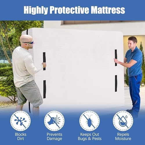 HOMESURE Mattress Bags for Storage & Moving - Heavy Duty, Strong Zipper Closure - Semi-Transparent, Twin XL