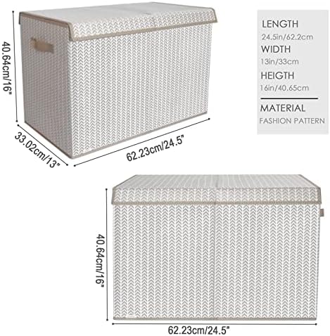 Toy Box Chest Organizer Bins for Boys Girls Kids, Large Collapsible Fabric Storage Container with Flip-Top Lid & Handles for Clothes,Blanket,Nursery,Playroom,Bedroom,Tree Branch Pattern (Gray)