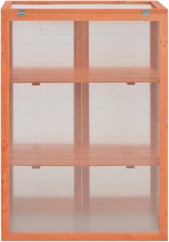 Wooden Portable Greenhouse with 2 Shelves and 2 Doors, Garden Mini Greenhouse Cabinet for Outdoor Indoor Use 29.5"x18.5"x42.9"