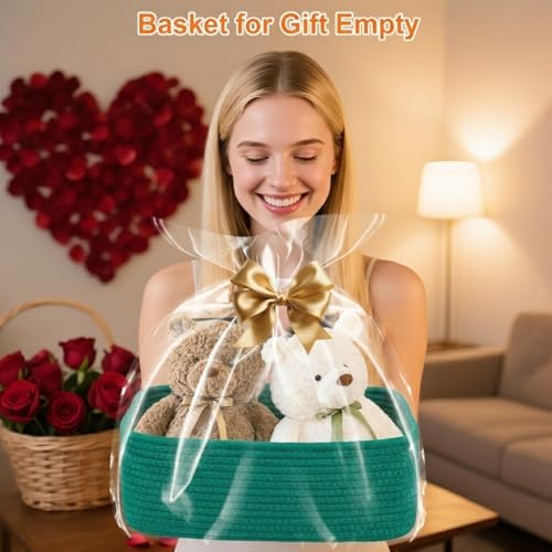 3Pack Small Woven Storage Baskets for Shelves Organizing