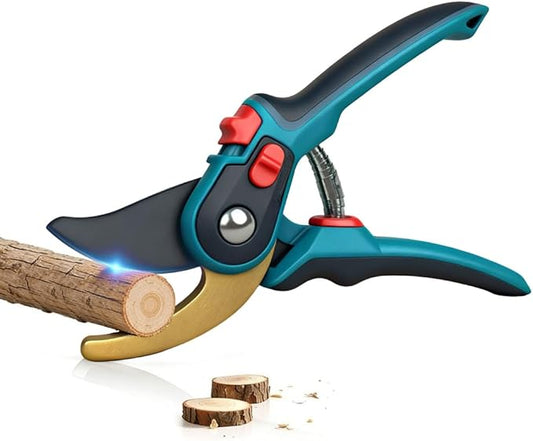 Pruning Shears, Garden Clipper with High-Elasticity Spring, Professional SK5 Steel Blades, Adjustable Handle Opening, Gardening Plant Pruners for Branch Cutting