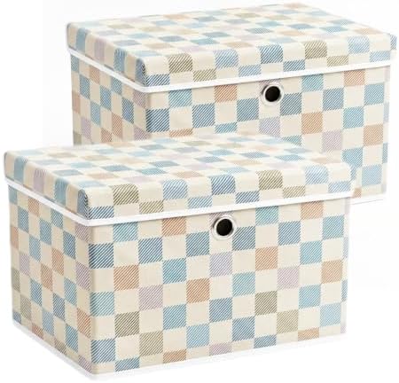 SUREMAX Decorative Storage Boxes with Lids, 19.7x15.7x11.6 in, Pack of 2