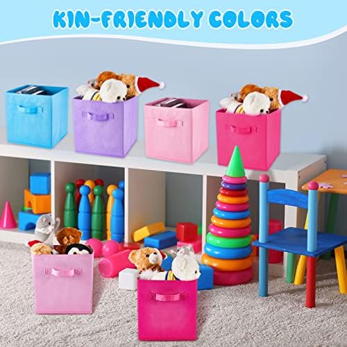 Yinder 12 Pcs Cube Storage Bin Multicolor 10.5''x10.5''x11'' Storage Cubes
