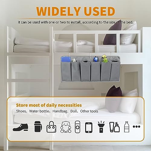 RVZONE 6‑Large‑Pocket RV Bedside Hanging Organizer with Sturdy Hooks