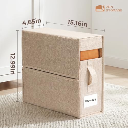 Sheet Organizers and Storage for Linen Closet, 6Pack Beige