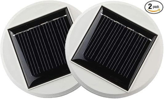 Aukora Solar Panel Top Replacement for Table Lights Outdoor, Hanging Solar Lanterns to Decorate Garden Patio Table，Diameter is 3.15 Inches, Color-Changing and Pure White Two Modes(White 2-Pack)