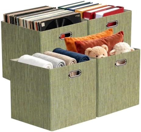 Posprica Storage Cubes, 13 x 13 x 13 Inches Fabric Bins with Double Handles