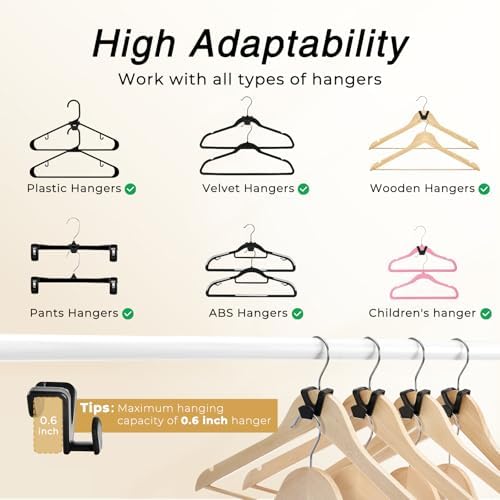 HOUSE DAY Space Saving Hanger Hooks 60 Pack, Clothes Hanger Connector Hooks