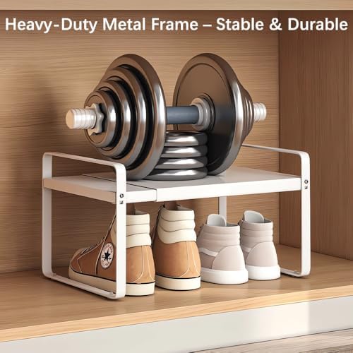 Expandable Shoe Rack, Closet Shoe Organizer, 7" High, 15"-24"