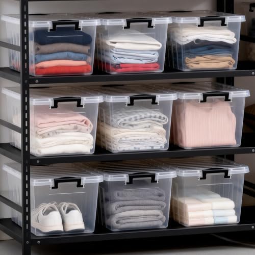 Citylife 22 Quart Clear Plastic Storage Bins with Lids 6-Pack