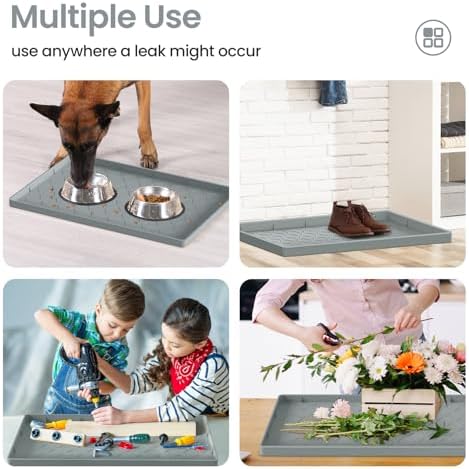 Mateeylife Under Sink Mat Kitchen Waterproof，Silicone Sink Tray 28"X19"