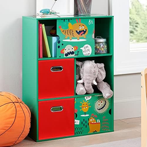 Fabric Cubby Storage Bins,13x13x13 Inches,Cube Organizer Bin Foldable Storage Boxes with Dual Handles Fabric Organizer Box and collapsible Storage basket,Set of 8,Red