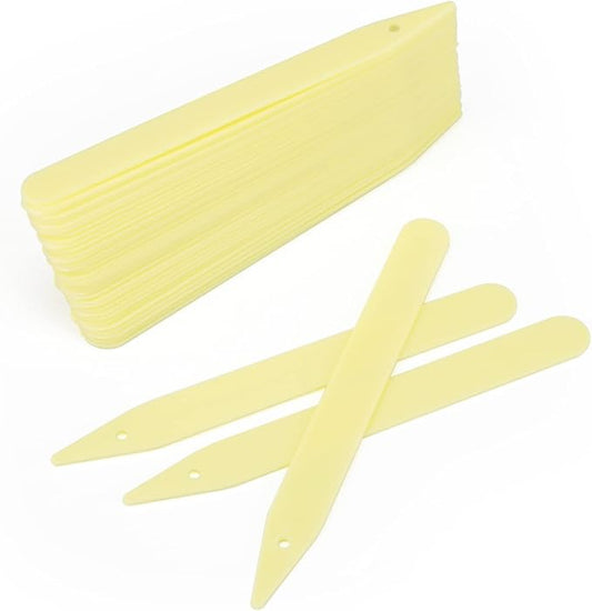 KINGLAKE 100 Pack 4.7 Inch Gardening Labels: Thick, Waterproof, Yellow Plastic Stakes with Plant Name IDs for Seedling, Vegetable