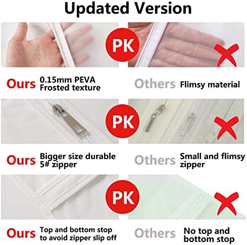 Clear Garment Bags for Hanging Clothes, 12 Pack 48 Inch Dress Covers