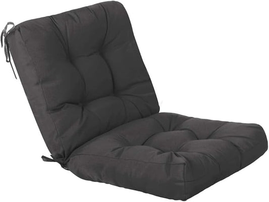 QILLOWAY Outdoor Chair Cushion for Patio Furniture, Waterproof Patio Cushions with Ties, Fade Resistant Replacement Pads for Outdoor Rocking Chairs,Dark Grey