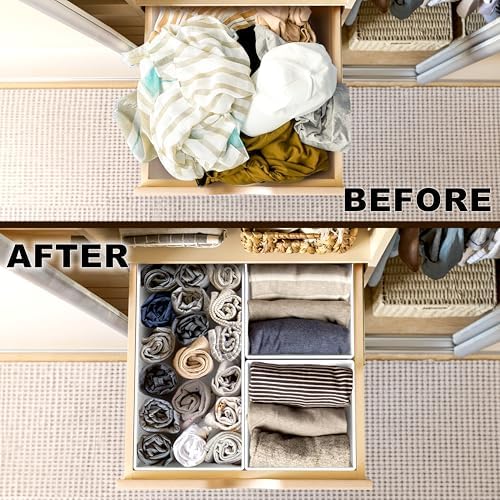 Simple Houseware Underwear Drawer Organizer, Set of 6, Gray