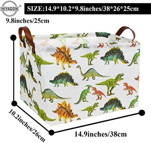Rectangular Dinosaur Basket Baby Kids Storage Basket for Boys Cute Toy Box Bin Organizer Book Shelf Dinosaur Room Decor(Toy Dinosaur)