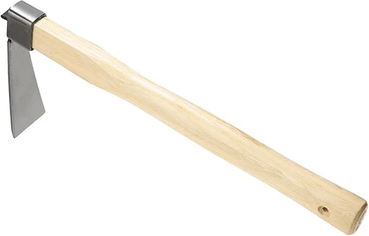 M METERXITY Heavy Duty Narrow Hoe, 15 Inches Stainless Steel Mattock with Garden Hoe for Digging, Weeding, and Planting, Gardening Tool with Wooden Handle
