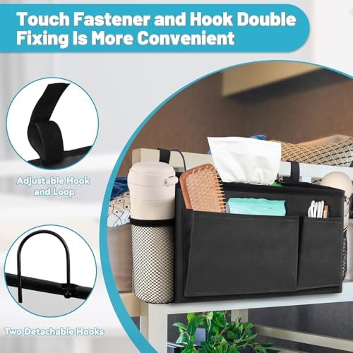 BlissTotes Bedside Caddy, Dorm Storage with Pockets, Bunk Bed Accessories