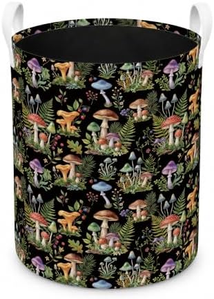 Mushroom Laundry Basket, Mushroom Lover Gifts, Dark Cottagecore Botanical Waterproof Laundry Hamper Clothes Toys Storage Organizer Bin for Bathroom Bedroom Nursery