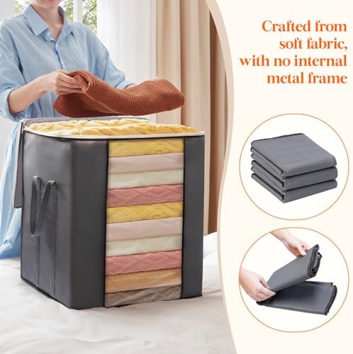 Lifewit 2 Pack 120L Extra Large Clothes Storage, Blanket Storage Bags