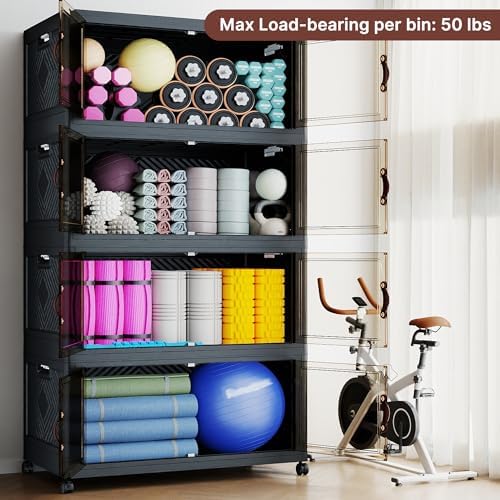 1288QT Extra Large Stackable Storage Bins with Lids & Wheels