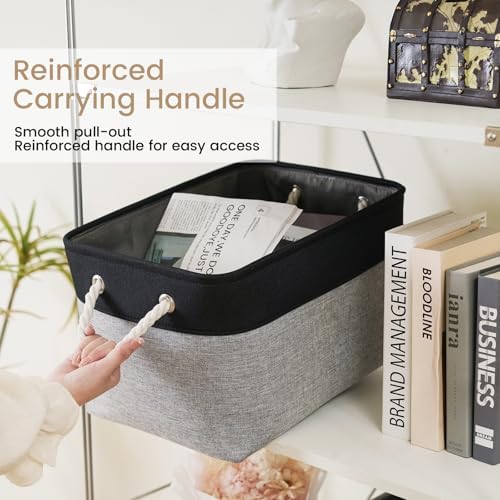 15x11x10 In Foldable Fabric Large Storage Bins with Handle 3 Pack
