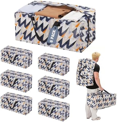 WORKPRO 6 Pack Extra Large Moving Bags with Backpack Straps & Handles