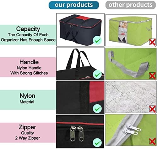 Storite 6 Pack Moisture Proof Nylon Large Underbed Storage Bag For Clothes