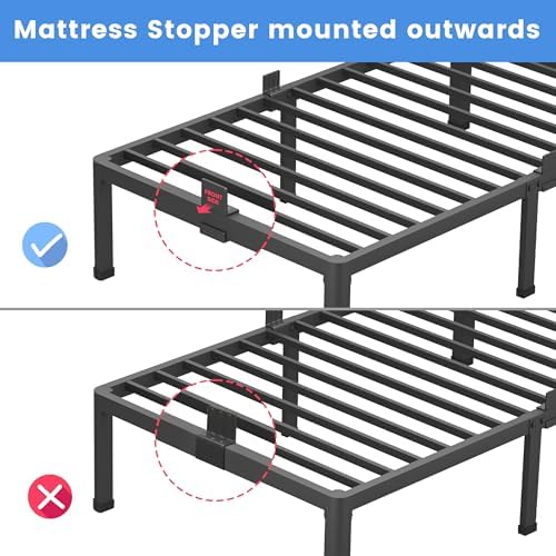 MAF 7 Inch Full Size Metal Platform Bed Frame with Round Corner Legs