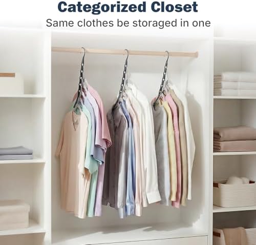 HOUSE DAY 10 Pack Closet Organizers and Storage with 5 Holes for Cascading