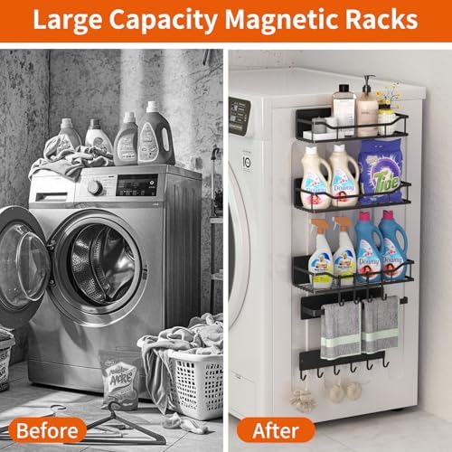 Magnetic Shelf for Washing Machine, 5 Pack Magnetic Laundry Organizer Set