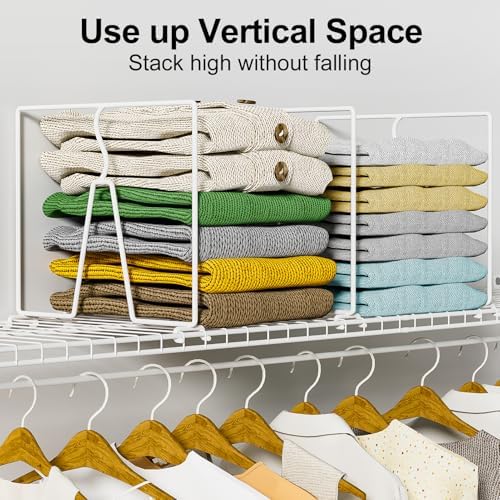 SortNStore Wire Shelf Dividers for Closet: Tall 10.6in x Deep 12in, 8 Pack